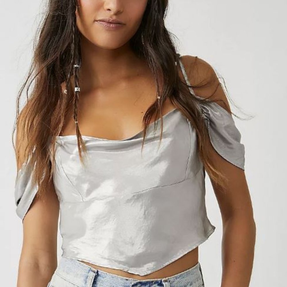 SAVE $$ Free People Cassandra Metallic top SZ XL